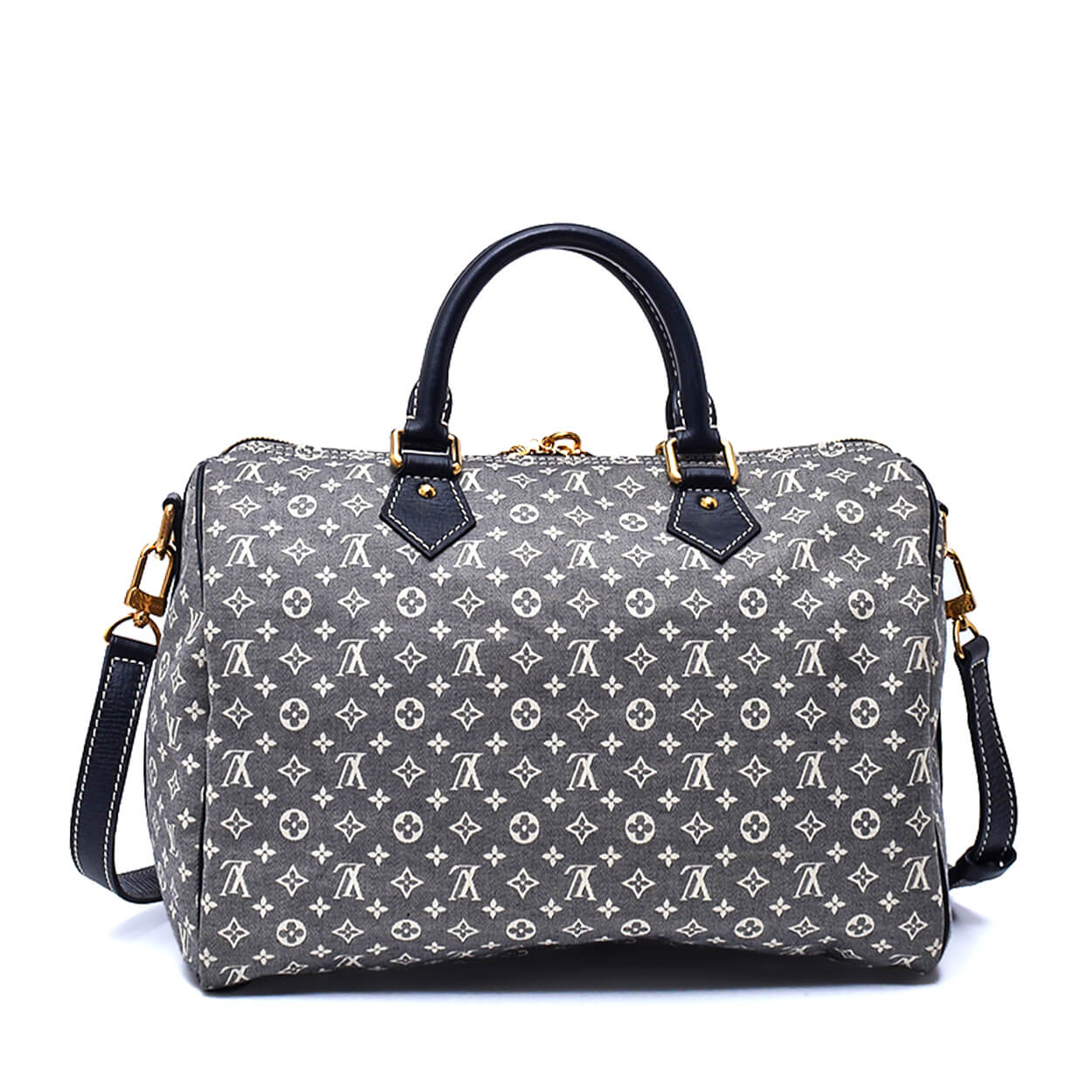 Louis Vuitton - Blue Monogram Mini Lin Speedy Bandouliere 30 Bag